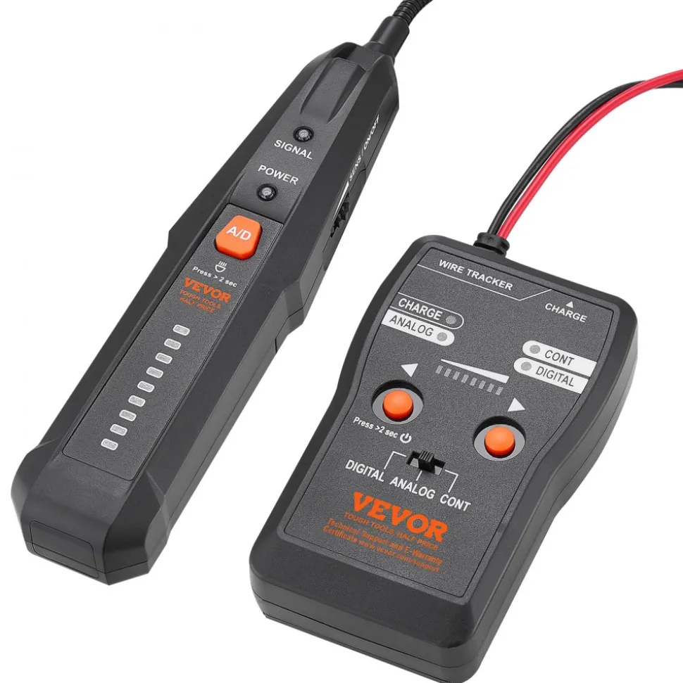 VEVOR Subterranean Wire Locator, Up to 6.5 FT Detection Depth, Earphone-Included Cable Tracer and Break Detector, 3280 FT Detection Range, Ideal for Locating Hidden Pet Fences and Sprinkler Valves