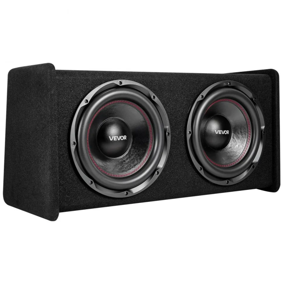 VEVOR Subwoofer Bass Package, 12 in, 490W RMS, Dual Car Audio Subwoofer and Amp Package, with Loaded Enclosure, Separate Amplifier, and Wiring Kit, for Various Vehicles Trunks, Car Audio Systems