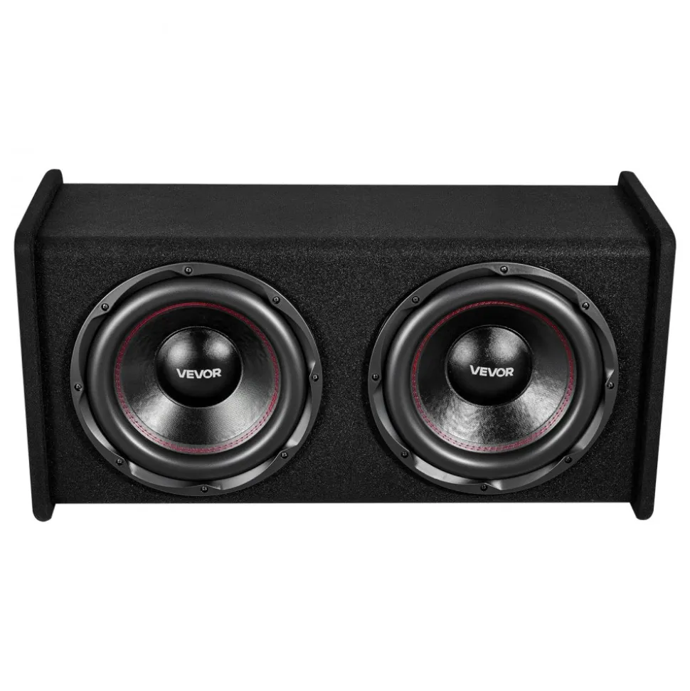 VEVOR Subwoofer Bass Package, 12 in, 490W RMS, Dual Car Audio Subwoofer and Amp Package, with Loaded Enclosure, Separate Amplifier, and Wiring Kit, for Various Vehicles Trunks, Car Audio Systems