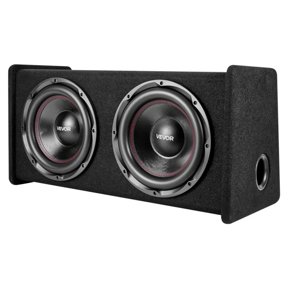 VEVOR Subwoofer Bass Package, 12 in, 490W RMS, Dual Car Audio Subwoofer and Amp Package, with Loaded Enclosure, Separate Amplifier, and Wiring Kit, for Various Vehicles Trunks, Car Audio Systems