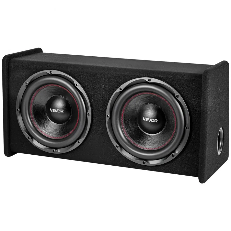 VEVOR Subwoofer Bass Package, 12 in, 490W RMS, Dual Car Audio Subwoofer and Amp Package, with Loaded Enclosure, Separate Amplifier, and Wiring Kit, for Various Vehicles Trunks, Car Audio Systems