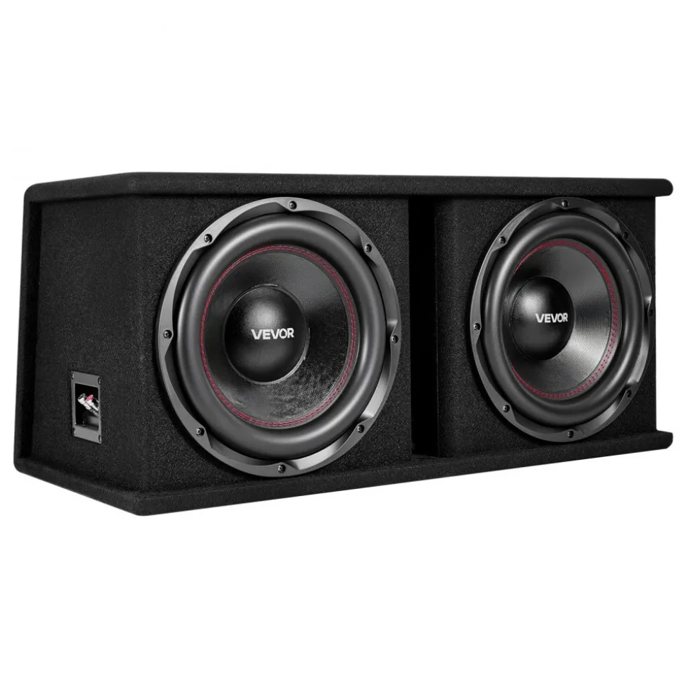 VEVOR Subwoofer Bass Package, 12 in, 1200W RMS, Dual Car Audio Subwoofer and Amp Package, with Loaded Enclosure, Separate Amplifier, and Wiring Kit, for Various Vehicles Trunks, Car Audio Systems