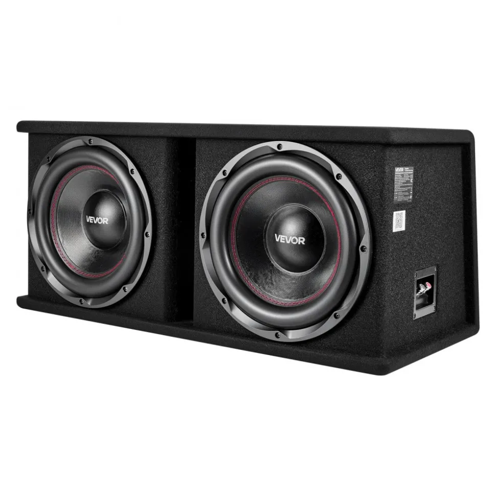 VEVOR Subwoofer Bass Package, 12 in, 1200W RMS, Dual Car Audio Subwoofer and Amp Package, with Loaded Enclosure, Separate Amplifier, and Wiring Kit, for Various Vehicles Trunks, Car Audio Systems