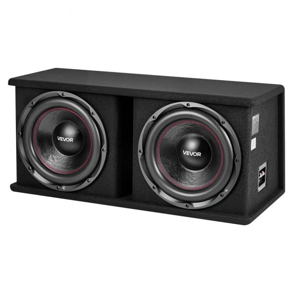 VEVOR Subwoofer Bass Package, 12 in, 1200W RMS, Dual Car Audio Subwoofer and Amp Package, with Loaded Enclosure, Separate Amplifier, and Wiring Kit, for Various Vehicles Trunks, Car Audio Systems
