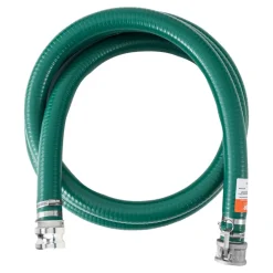 VEVOR Suction Hose, 2 in x 20 ft, Green High Quality Hose, with Camlock Connectors, and Aluminum Fittings, Fit Various Pumps, for Sewage Treatment, Water Transportation and More Agricultural Purposes