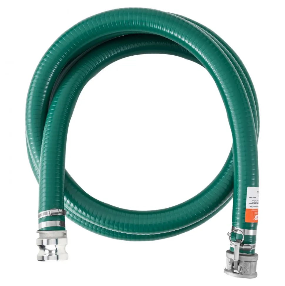 VEVOR Suction Hose, 2 in x 20 ft, Green High Quality Hose, with Camlock Connectors, and Aluminum Fittings, Fit Various Pumps, for Sewage Treatment, Water Transportation and More Agricultural Purposes
