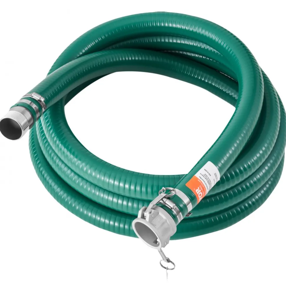 VEVOR Suction Hose Kit for Water Pump, with 2 in x 50 ft Blue Backwash Hose, 20 ft Green Suction Hose, and Steel Round Hole Strainer, Camlocks, Clamps, Cam & Groove Adapter, for Multiple Purposes