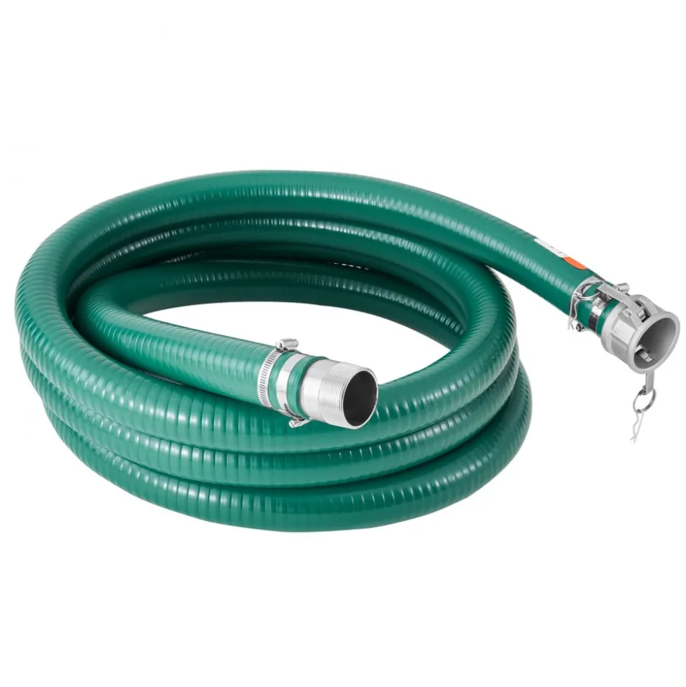 VEVOR Suction Hose Kit for Water Pump, with 2 in x 50 ft Blue Backwash Hose, 20 ft Green Suction Hose, and Steel Round Hole Strainer, Camlocks, Clamps, Cam & Groove Adapter, for Multiple Purposes