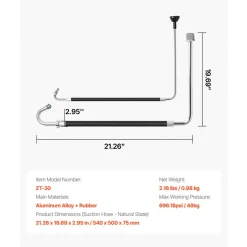 VEVOR Suction Hose Tube and Reflux Line Sets, Aluminum Alloy an Rubber Suction Hose and Reflux Line Set, Paint Sprayers Tool Part, Compatible with Multiple Airless Spraying/Line Painting Machine