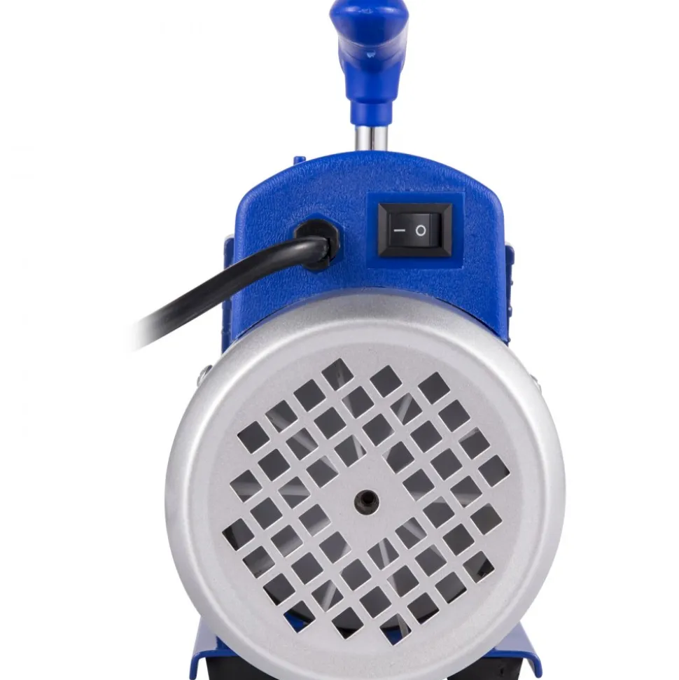VEVOR Suction Pump 4.8CFM 1/4 HP Single Stage for HVAC A/C Cooling Systems, 5PA Ultimate Vacuum, Manifold Gauge Kit R410A R134A R22, Includes 4-Way Gauge & Hose