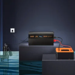 VEVOR Sump Pump Battery Backup System, 3000W, Auto Switches to Battery Inverter for Continuous Sump Pump Operation, Pure Sine Wave, LCD Display, for Basement Protection Emergency and Power Outage
