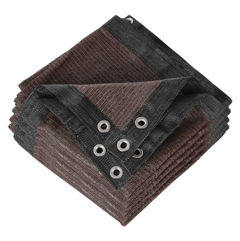 VEVOR 90% Sun Shade Cloth, 10 x 12 ft Pergola Shade Cover with Stainless Steel Grommets, Sun Shades Canopy Privacy Screen with 140 GSM HDPE Material, for Outdoor, Patio, Garden, and Backyard (Brown)