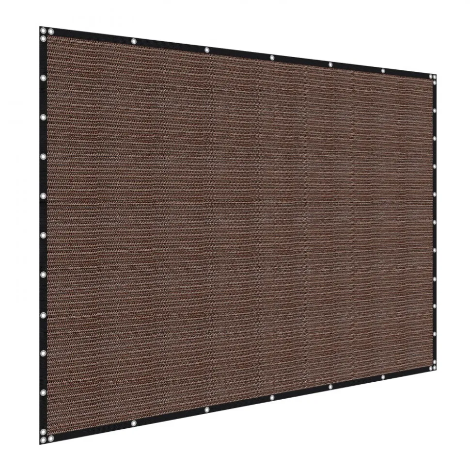 VEVOR 90% Sun Shade Cloth, 10 x 12 ft Pergola Shade Cover with Stainless Steel Grommets, Sun Shades Canopy Privacy Screen with 140 GSM HDPE Material, for Outdoor, Patio, Garden, and Backyard (Brown)