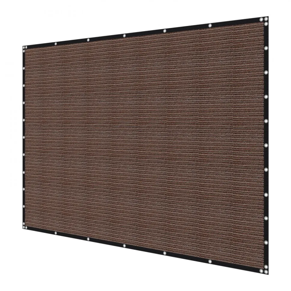 VEVOR 90% Sun Shade Cloth, 10 x 12 ft Pergola Shade Cover with Stainless Steel Grommets, Sun Shades Canopy Privacy Screen with 140 GSM HDPE Material, for Outdoor, Patio, Garden, and Backyard (Brown)