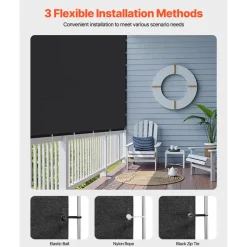 VEVOR 90% Sun Shade Cloth, 8 x 12 ft Pergola Shade Cover with Stainless Steel Grommets, Sun Shades Canopy Privacy Screen with 140 GSM HDPE Material, for Outdoor, Patio, Garden, and Backyard (Black)