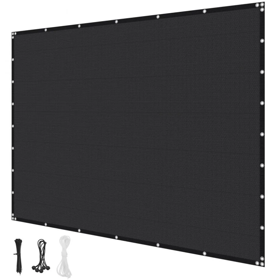 VEVOR 90% Sun Shade Cloth, 8 x 12 ft Pergola Shade Cover with Stainless Steel Grommets, Sun Shades Canopy Privacy Screen with 140 GSM HDPE Material, for Outdoor, Patio, Garden, and Backyard (Black)