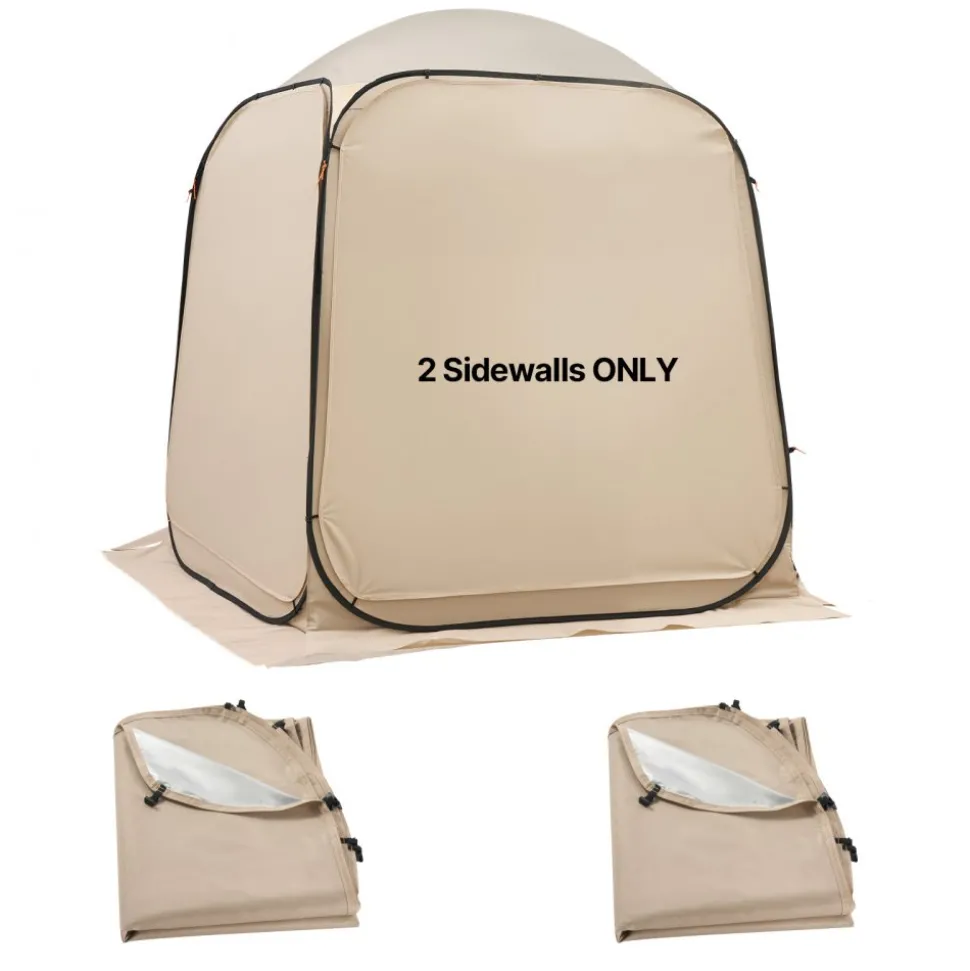 VEVOR Sun Shade Sail Canopy Covers, Fit for 12 x 11 ft Screen House Tent, Sun Protection, 5.51 x 4.59 ft 300D Oxford Silver-Coated Fabric, Pack of 3 (Not Include Tent), for Outdoor Activities, Beige