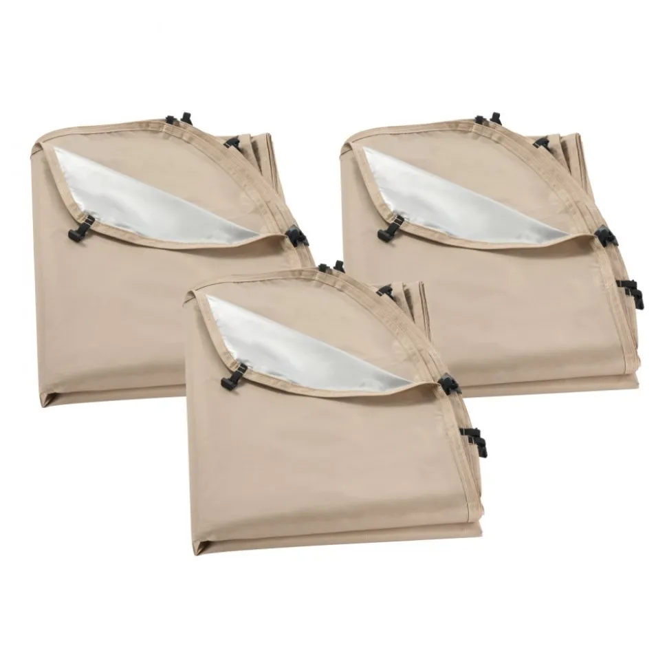 VEVOR Sun Shade Sail Canopy Covers, Fit for 10 x 9.2 ft Screen House Tent, Sun Protection, 5.51 x 4.23 ft 300D Oxford Silver-Coated Fabric, Pack of 3 (Not Include Tent), for Outdoor Activities, Beige