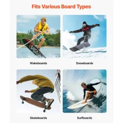 VEVOR Surfboard Wall Mount, 4 Tiers Horizontal Surfboard Rack for Storage and Display, Adjustable Height Metal Board Stand Organizer, Surf Board Holder for Snowboards, Kiteboards, Shortboard, Skis