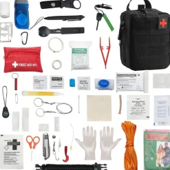 VEVOR Survival First Aid Kit, 250 Pieces, 600D Nylon Trauma First Aid Bag, Survival Gear and Equipment, Emergency Kits, for Men Women Camping, Boat, Earthquake, Hiking, Hunting, and Outdoor Adventure
