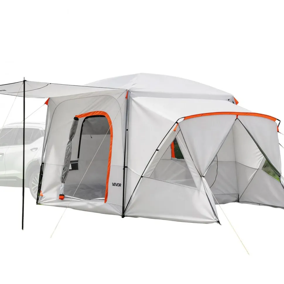 VEVOR SUV Camping Tent for 5-9 Person, 13 x 10 FT 3-Season SUV Tailgate Tent with Ventilated Windows, PU2000mm Waterproof Dual-Use Car Rear Hatch Tents for Outdoor Hiking Travels