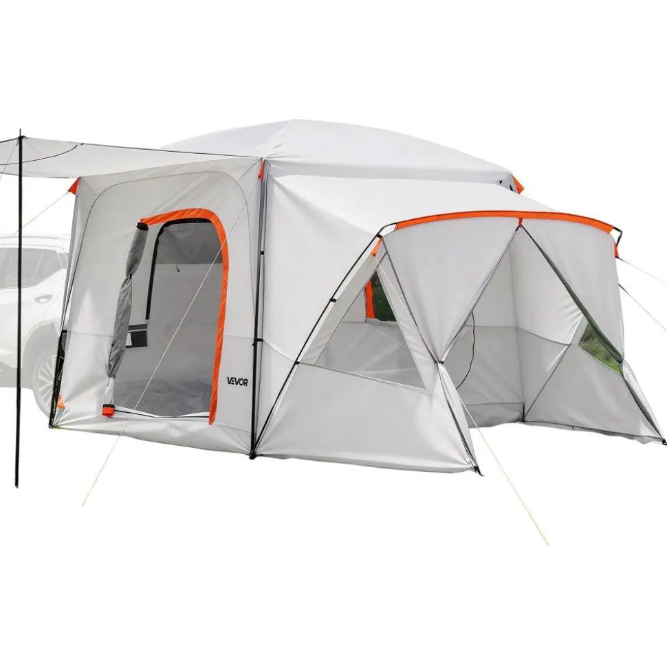 VEVOR SUV Camping Tent for 5-9 Person, 13 x 10 FT 3-Season SUV Tailgate Tent with Ventilated Windows, PU2000mm Waterproof Dual-Use Car Rear Hatch Tents for Outdoor Hiking Travels