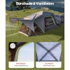VEVOR SUV Tent for Camping, 10FT L x 10FT W, Waterproof PU2000mm Spacious Double Layer Design for 5-8 Person, SUV Camping Tent with Shade Awning and Mesh Windows, Includes Rainfly and Storage Bag