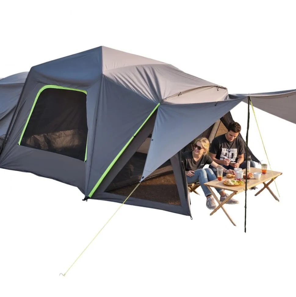 VEVOR SUV Tent for Camping, 10FT L x 10FT W, Waterproof PU2000mm Spacious Double Layer Design for 5-8 Person, SUV Camping Tent with Shade Awning and Mesh Windows, Includes Rainfly and Storage Bag