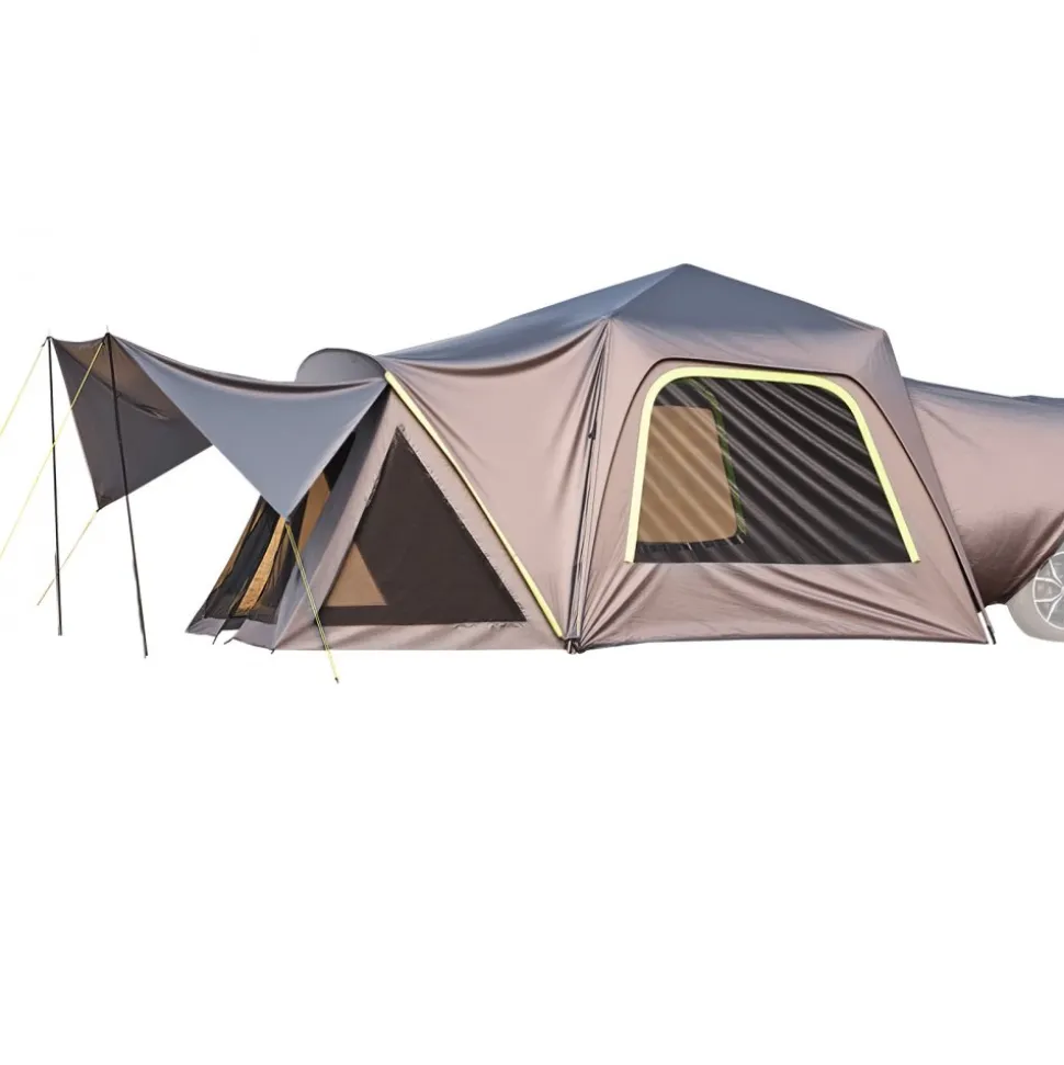 VEVOR SUV Tent for Camping, 10FT L x 10FT W, Waterproof PU2000mm Spacious Double Layer Design for 5-8 Person, SUV Camping Tent with Shade Awning and Mesh Windows, Includes Rainfly and Storage Bag