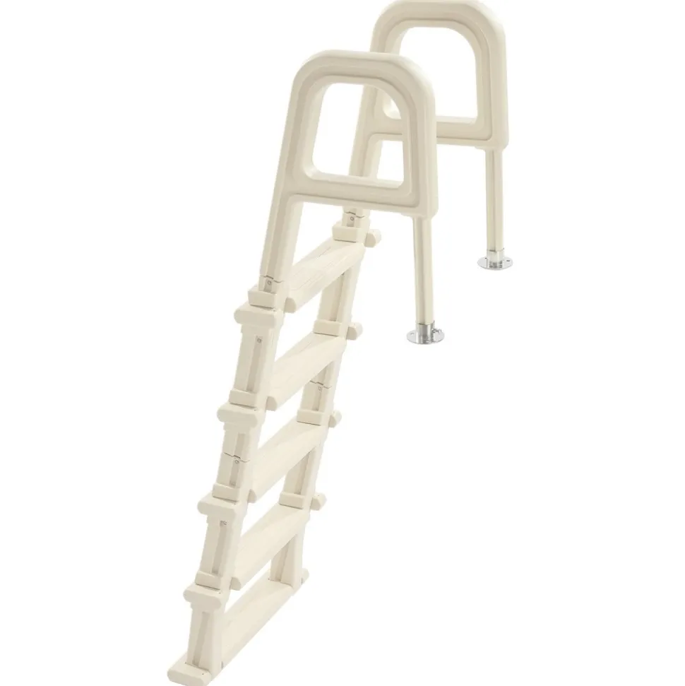 VEVOR Swimming Pool Ladder, 75°Inclined 5-Step Double Handrails Stair, Non-slip Heavy Duty Steps, Load Capacity 300 lb, for 48-54 In Inground & Above-ground Pools of Any Deck Surface Indoor & Outdoor