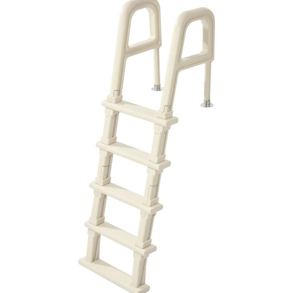 VEVOR Swimming Pool Ladder, 75°Inclined 5-Step Double Handrails Stair, Non-slip Heavy Duty Steps, Load Capacity 300 lb, for 48-54 In Inground & Above-ground Pools of Any Deck Surface Indoor & Outdoor