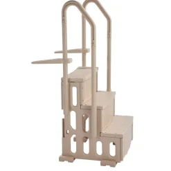 VEVOR Swimming Pool Ladder, 3-Step Double Handrails Stairs with Non-slip Heavy Duty Steps, Max Load Capacity 400 lbs, for 36-48 Inch Inground & Above-ground Pools of Any Decking Surface, Taupe