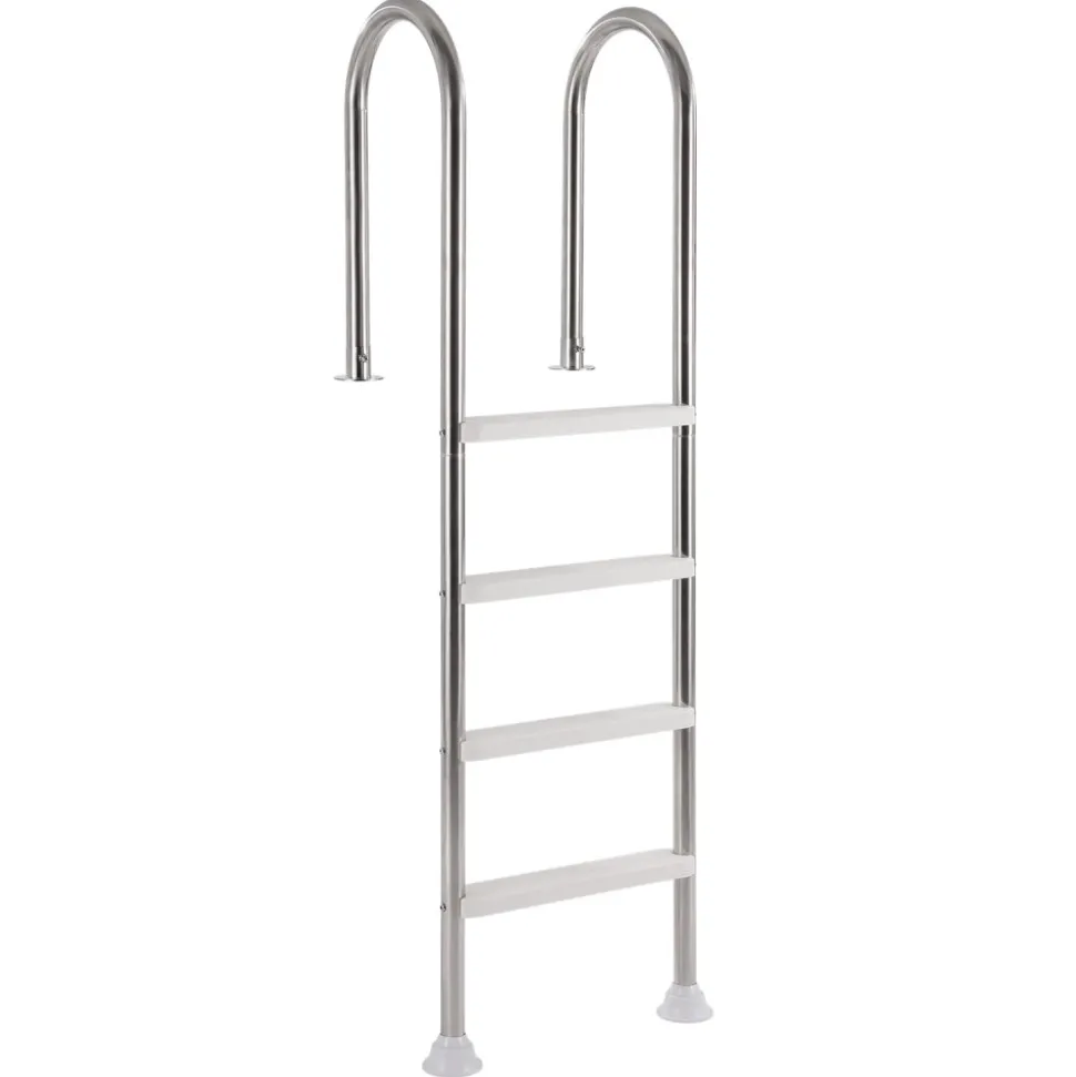 VEVOR Swimming Pool Ladder, 4-Step Double Handrails Stairs with Non-slip Heavy Duty Steps, Stainless Steel Load Capacity 265 lbs, for 54 In Inground Pools with Mounted Deck Board Indoor & Outdoor
