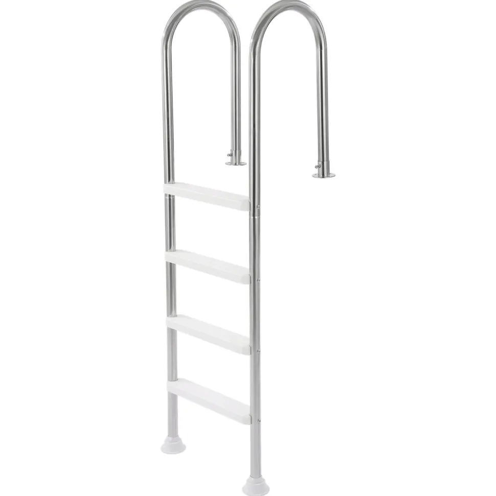 VEVOR Swimming Pool Ladder, 4-Step Double Handrails Stairs with Non-slip Heavy Duty Steps, Stainless Steel Load Capacity 265 lbs, for 54 In Inground Pools with Mounted Deck Board Indoor & Outdoor