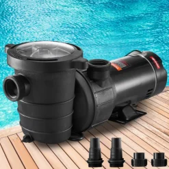 VEVOR Swimming Pool Pump 1.5HP 115V 1100W, Single Speed Pumps for Above Ground, Powerful Pool Pumps with Strainer Filter Basket, 5280 GPH Max. Flow, Certification of ETL for Security