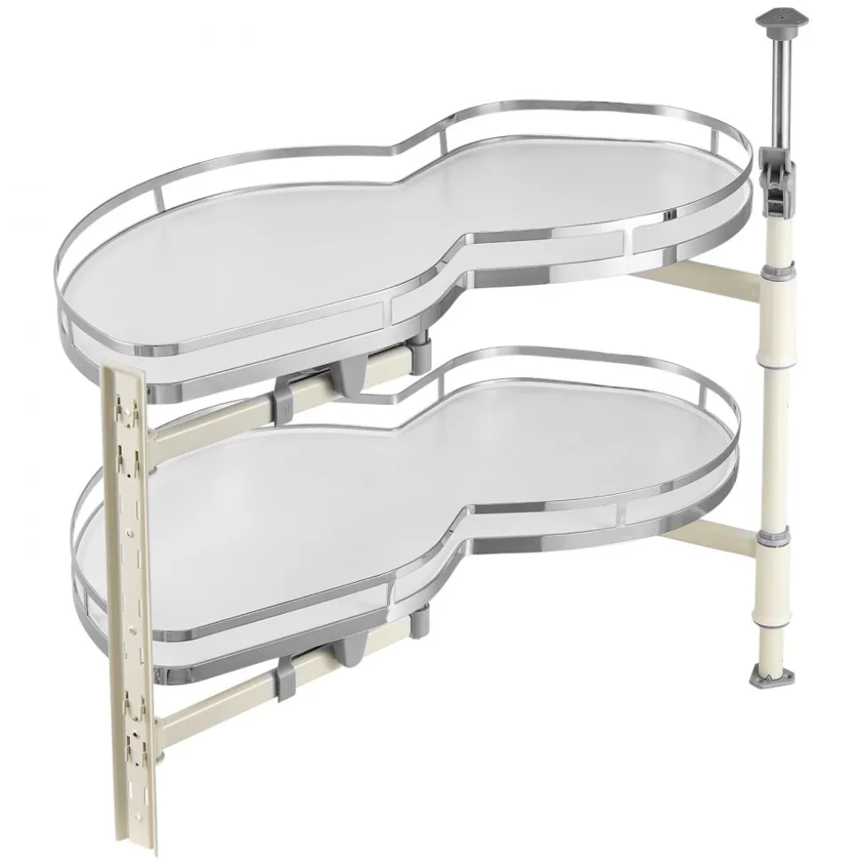 VEVOR Swing Left Blind Corner Cabinet, Pull Out Organizer for 36 inch Width Blind Cabinet, 2 Tier Height Adjustable Swing Tray, Soft Close Kitchen Cloud Blind Organizer, Left Open
