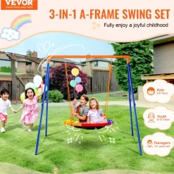 VEVOR Swing Sets for Backyard, 440lbs Load Capacity Swing Set, 40