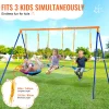 VEVOR Swing Sets for Backyard, 600lbs Load Capacity Swing Set, with 1 Saucer Swing Seat, 2 Belt Swing Seats, Heavy Duty A-Frame Metal Swing Stand and Adjustable Rope, Swingset Outdoor for Kids