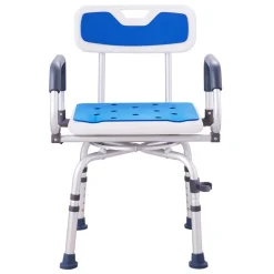 VEVOR Swivel Shower Chair 360 Degree, Adjustable Shower Seat with Pivoting Arms for Inside Showers or Tubs, Non-Slip Rotating Bathtub Shower Chair for Elderly Disabled Injured, 400LBS Capacity