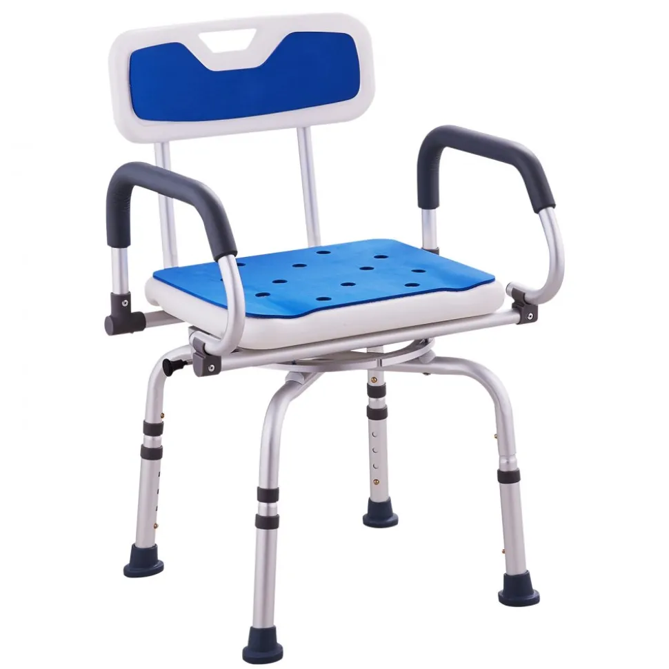VEVOR Swivel Shower Chair 360 Degree, Adjustable Shower Seat with Pivoting Arms for Inside Showers or Tubs, Non-Slip Rotating Bathtub Shower Chair for Elderly Disabled Injured, 400LBS Capacity