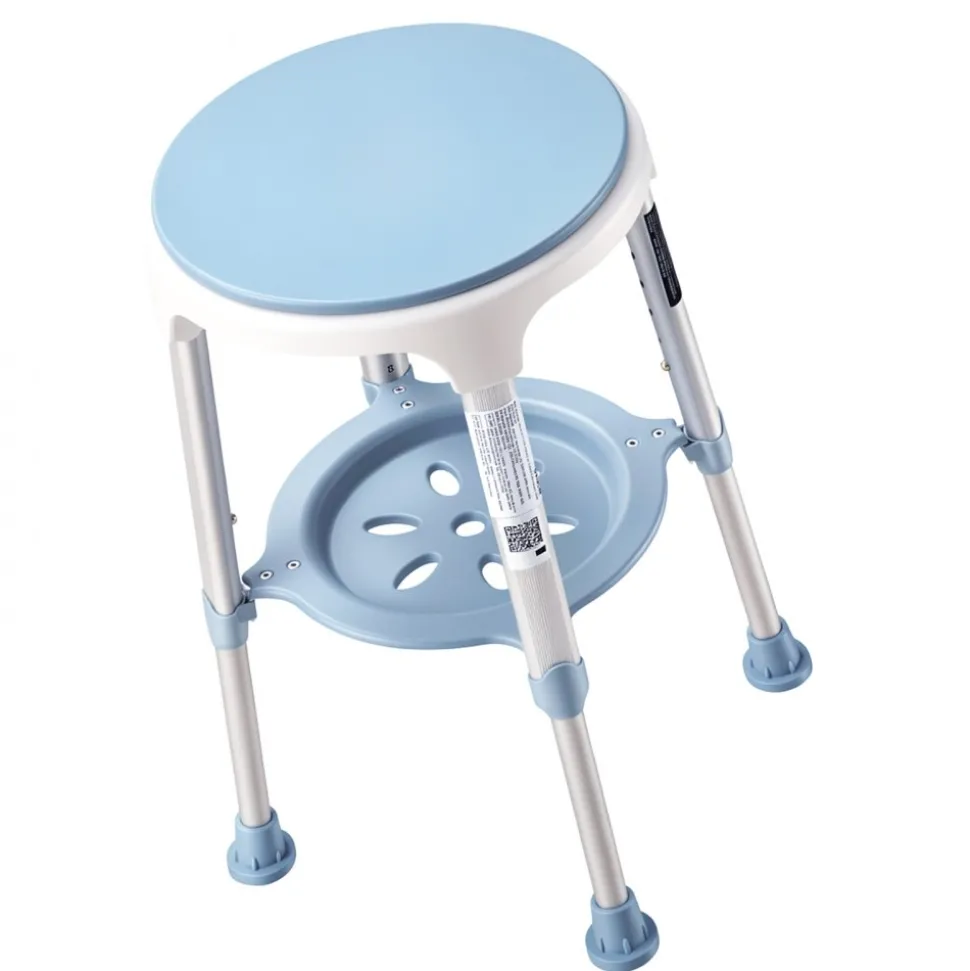 VEVOR Swivel Shower Chair 360 Degree, Height Adjustable Bath Seat for Inside Showers or Tubs, Non-Slip Rotating Bathtub Stool with Storage Tray for Elderly Disabled Injured, 350LBS Capacity