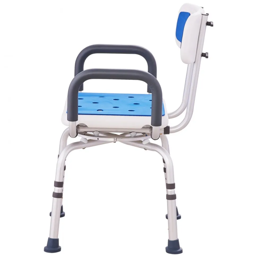 VEVOR Swivel Shower Chair 360 Degree, Adjustable Shower Seat with Armrests and Backrest for Inside Shower or Bathtub, Non-Slip Rotating Bathtub Chair Seat for Elderly Disabled Injured, 400lbs Capacity