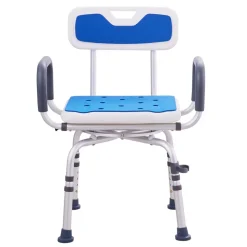 VEVOR Swivel Shower Chair 360 Degree, Adjustable Shower Seat with Armrests and Backrest for Inside Shower or Bathtub, Non-Slip Rotating Bathtub Chair Seat for Elderly Disabled Injured, 400lbs Capacity