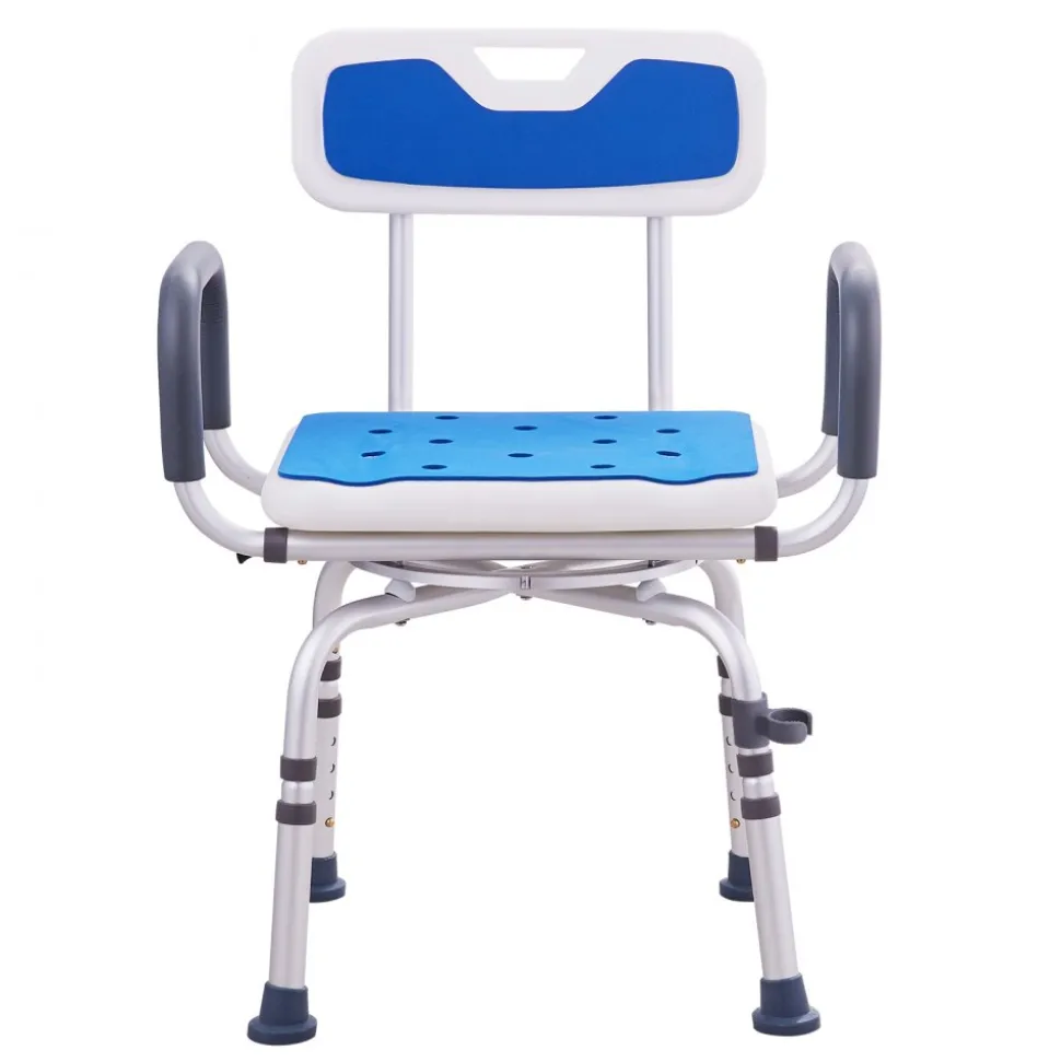 VEVOR Swivel Shower Chair 360 Degree, Adjustable Shower Seat with Armrests and Backrest for Inside Shower or Bathtub, Non-Slip Rotating Bathtub Chair Seat for Elderly Disabled Injured, 400lbs Capacity