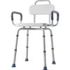 VEVOR Swivel Shower Chair with Arms and Back, 400 lbs Heavy Duty Bench Seat for Inside Shower Stall and Bathtub, Height Adjustable Bathroom Bath Tub Seat for Adults, Seniors, Elderly and Disabled