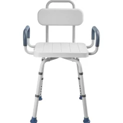 VEVOR Swivel Shower Chair with Arms and Back, 400 lbs Heavy Duty Bench Seat for Inside Shower Stall and Bathtub, Height Adjustable Bathroom Bath Tub Seat for Adults, Seniors, Elderly and Disabled