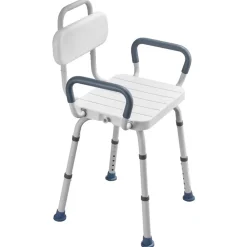 VEVOR Swivel Shower Chair with Arms and Back, 400 lbs Heavy Duty Bench Seat for Inside Shower Stall and Bathtub, Height Adjustable Bathroom Bath Tub Seat for Adults, Seniors, Elderly and Disabled