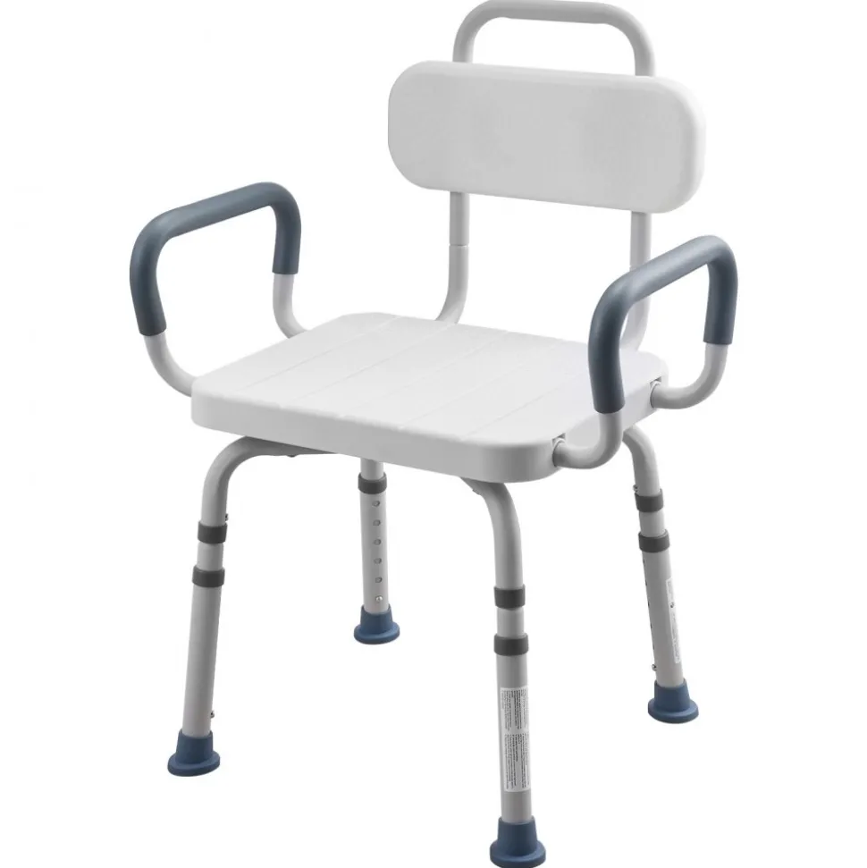 VEVOR Swivel Shower Chair with Arms and Back, 400 lbs Heavy Duty Bench Seat for Inside Shower Stall and Bathtub, Height Adjustable Bathroom Bath Tub Seat for Adults, Seniors, Elderly and Disabled