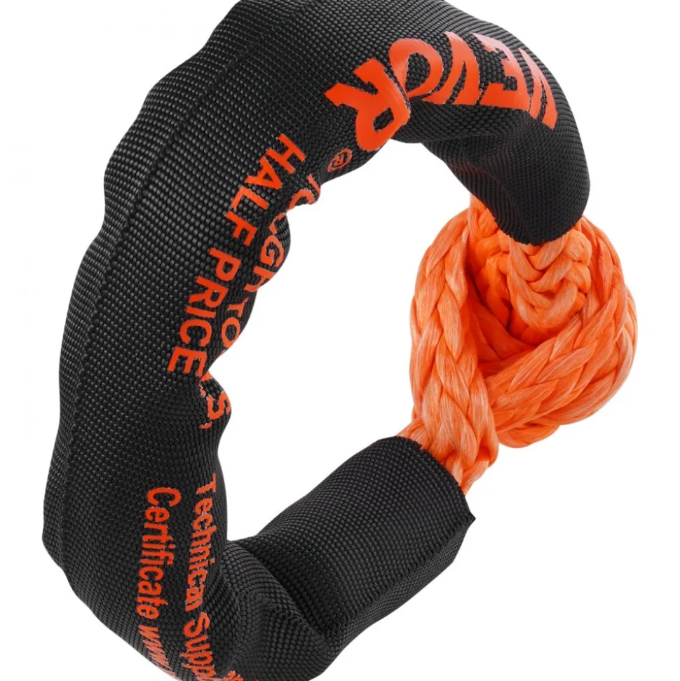 VEVOR Synthetic Soft Shackle, 1/2" x 22" (2 Pack) 44092 lbs (20 Ton) Breaking Strength Recovery Tow Shackles with Extra 2 Sleeves & Storage Bag for UTV, ATV, Trucks, Jeep, Off-Road Vehicles, Orange