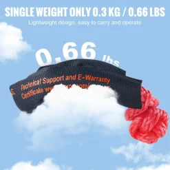 VEVOR Synthetic Soft Shackle, 1/2" x 22" (2 Pack) 44092 lbs (20 Ton) Breaking Strength Recovery Tow Shackles with Extra 2 Sleeves & Storage Bag for UTV, ATV, Trucks, Jeep, Off-Road Vehicles, Red